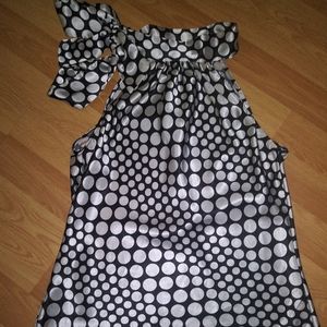 Wet Seal blouse black with polka dots